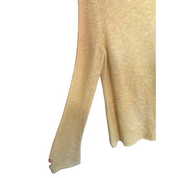 Eileen Fisher Sweater Women's Size XL Yellow Linen Cotton Blend Stretch - Picture 2 of 5